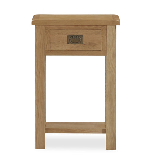 Addison Lite Natural Oak Telephone Table with 1 Drawer & 1 Shelf - The Furniture Mega Store 