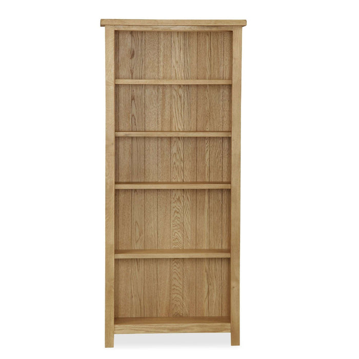 Addison Lite Natural Oak Bookcase, Tall Wide with 4 Shelves - The Furniture Mega Store 
