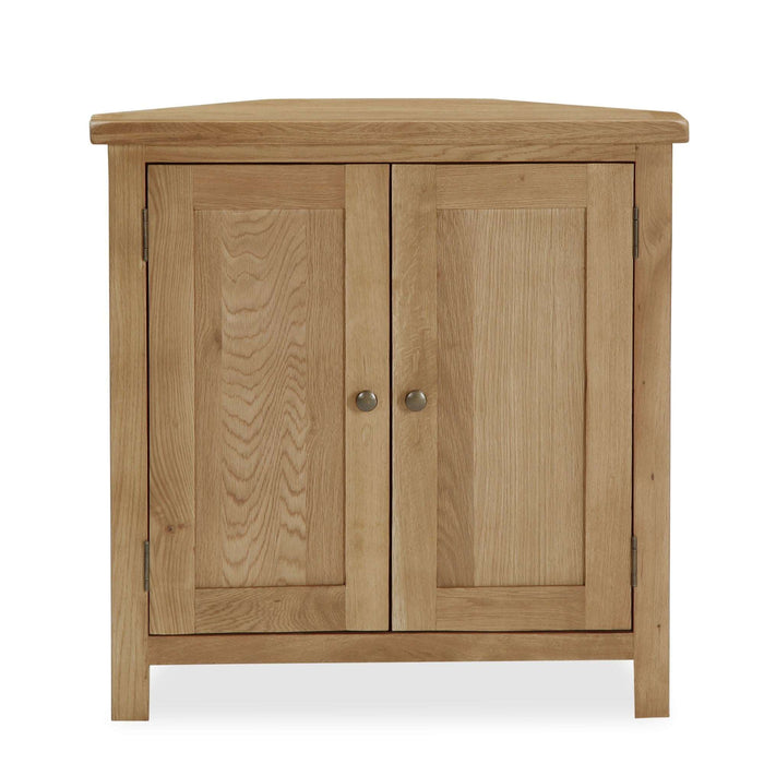 Addison Lite Natural Oak Corner Cupboard - The Furniture Mega Store 