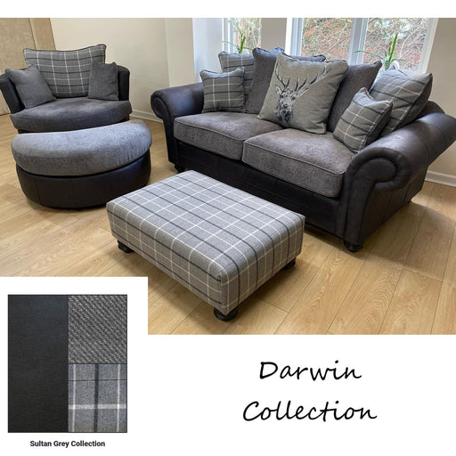 Darwin Half Moon Footstool - Choice Of Fabrics - The Furniture Mega Store 