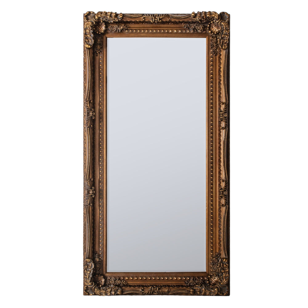 Carved Louis Leaner Mirror Gold - The Furniture Mega Store 