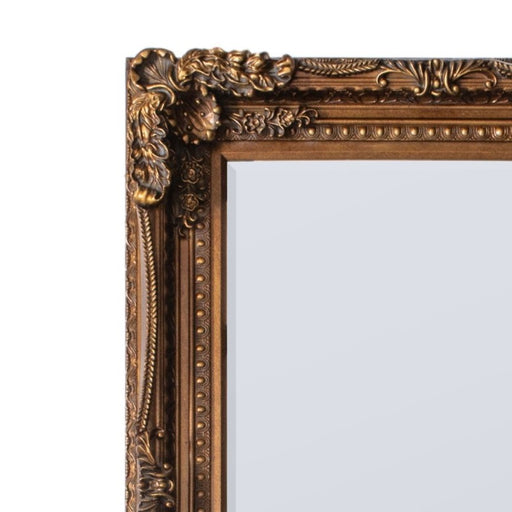 Carved Louis Leaner Mirror Gold - The Furniture Mega Store 