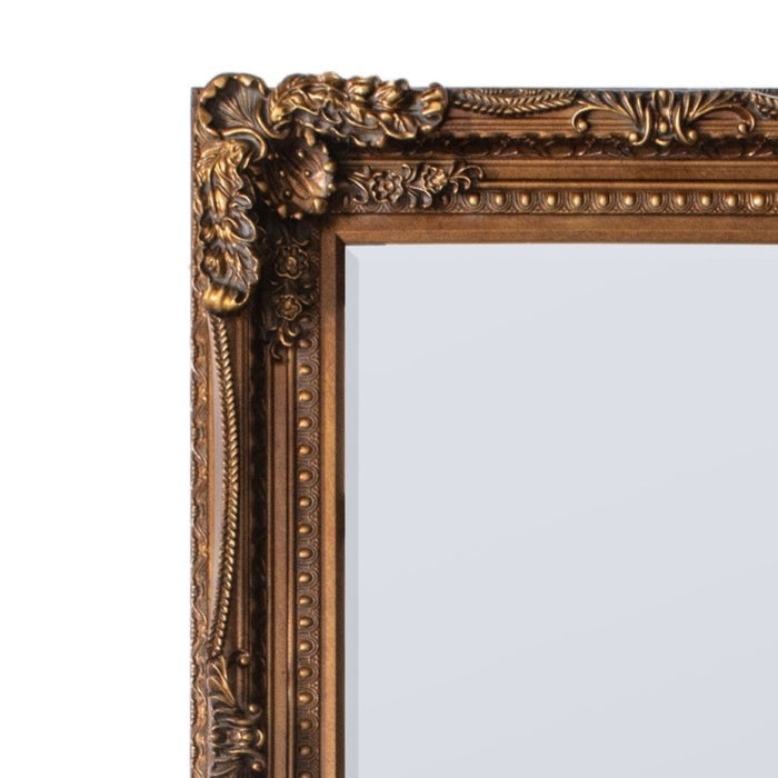 Carved Louis Leaner Mirror Gold - The Furniture Mega Store 