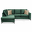 Darcy Velvet Corner Chaise Sofa - Choice Of Colours - The Furniture Mega Store 