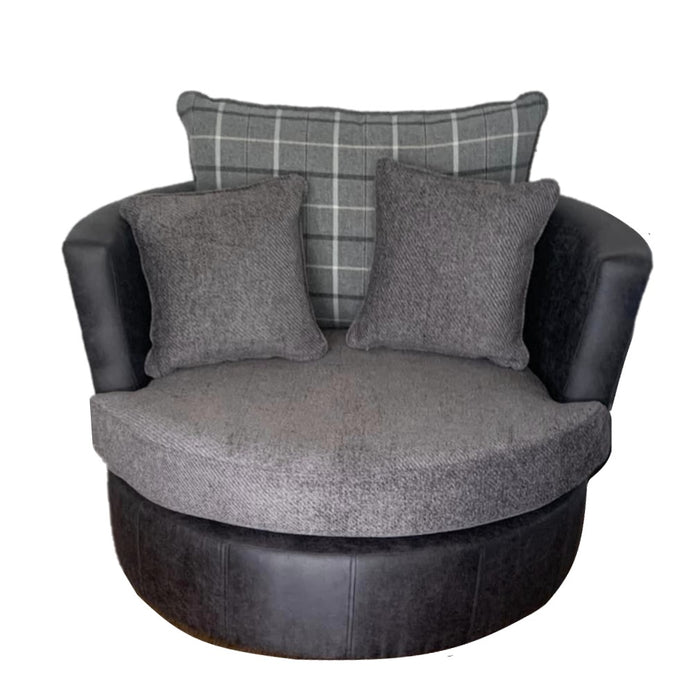 Darwin Cuddler Swivel Chair - Choice Of Fabrics - The Furniture Mega Store 