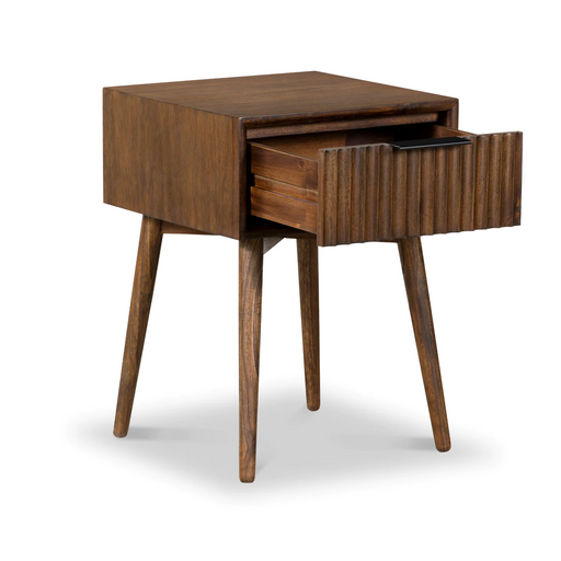 Strand Walnut 1 Drawer Side Table - The Furniture Mega Store 