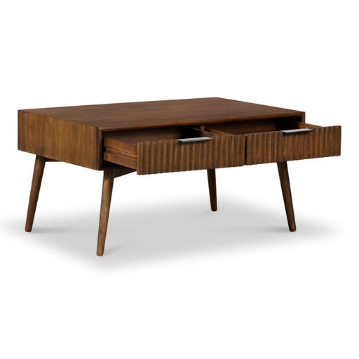 Strand Walnut 2 Drawer Coffee Table - The Furniture Mega Store 