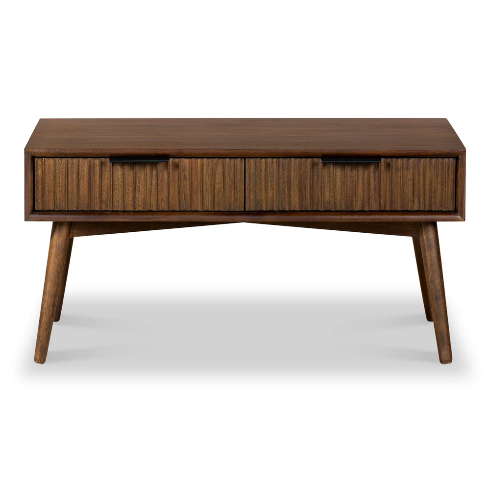 Strand Walnut 2 Drawer Coffee Table - The Furniture Mega Store 