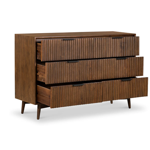 Strand Walnut Wide Chest Of 6 Drawers - The Furniture Mega Store
