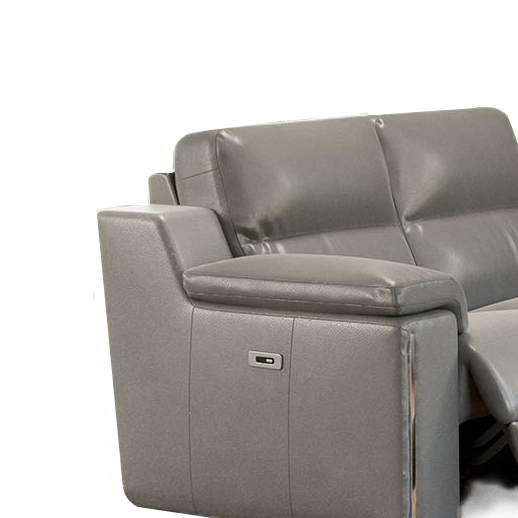 Haribo Italian Leather Power Recliner Corner Sofa - The Furniture Mega Store 