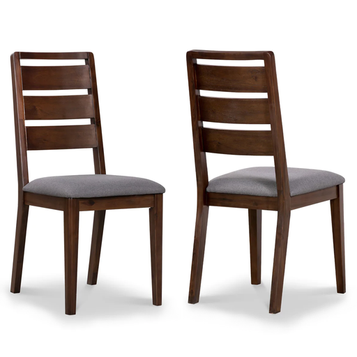 Strand Walnut Ladder Back Dining Chair - Sold In Pairs - The Furniture Mega Store 