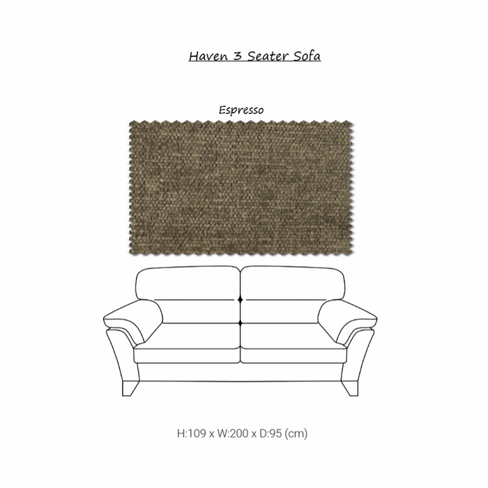Haven Fabric Sofa Collection - Choice Of Sizes, Fabric & Feet - The Furniture Mega Store 