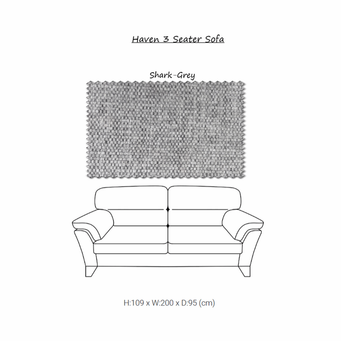 Haven Fabric Sofa Collection - Choice Of Sizes, Fabric & Feet - The Furniture Mega Store 