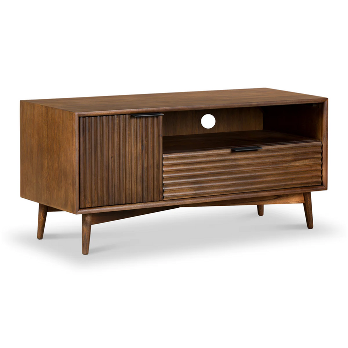 Strand Walnut Compact TV Unit - 110cm - The Furniture Mega Store 