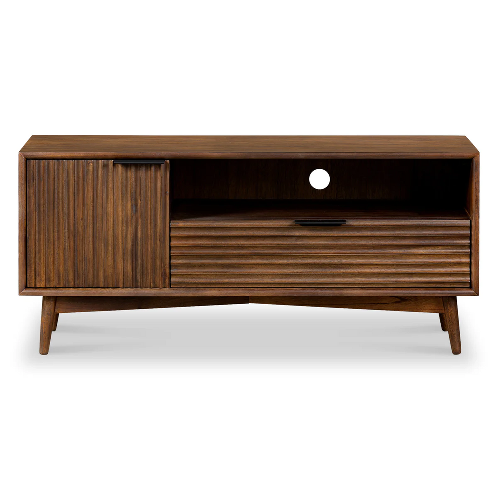 Strand Walnut Compact TV Unit - 110cm - The Furniture Mega Store 