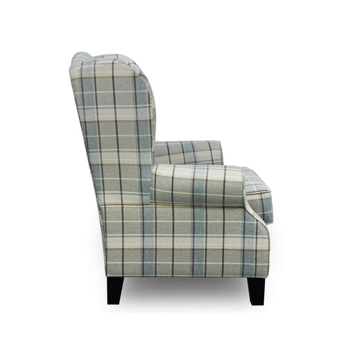 Floyd Check Fabric Wing Back Occasional Chair - The Furniture Mega Store 