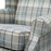 Floyd Check Fabric Wing Back Occasional Chair - The Furniture Mega Store 