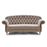 Haworth Buttoned Back Hunting Lodge Harris Tweed® & Brown Vintage Leather Sofa - Choice Of Sizes - The Furniture Mega Store 
