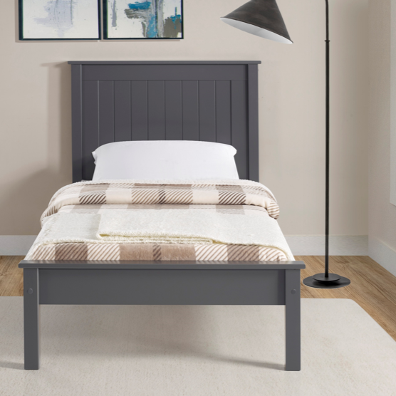 Tito Bedstead 3ft Single Bed - Dark Grey - The Furniture Mega Store 