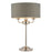 Highcliffe 3 Light Table Lamp - Nickel & Charcoal Grey Linen Shade - The Furniture Mega Store 