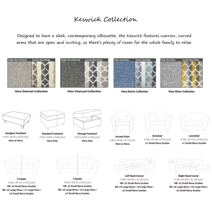 Keswick Fabric Armchair & Love Chair Collection - The Furniture Mega Store 