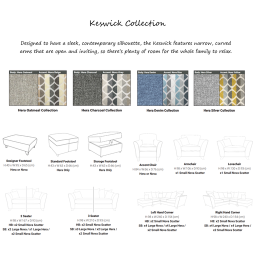 Keswick Collection Fabric Bench Footstool - The Furniture Mega Store 