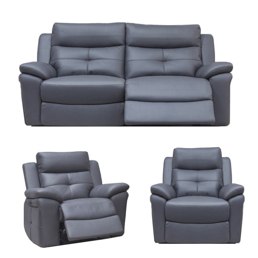 Hawk Dual Power Recliner 3 Seater Sofa & 2 Armchairs - With Integrated Usb Charging Ports - The Furniture Mega Store 