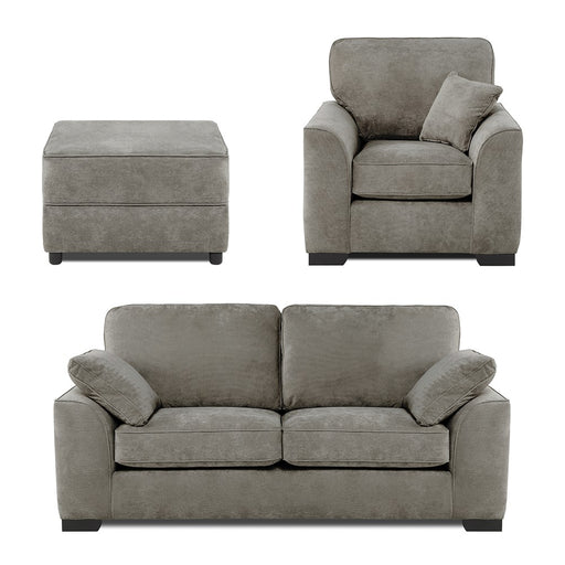Richmond 3 Seater Sofa, Armchair & Footstool Set - Choice Of Colours - The Furniture Mega Store 