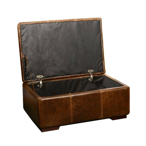 Vintage Leather Rectangular Storage Footstool - Choice Of Leathers & Feet - The Furniture Mega Store 