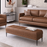 Watson Real Leather Bench Footstool - Choice Of Leathers & Legs - The Furniture Mega Store 