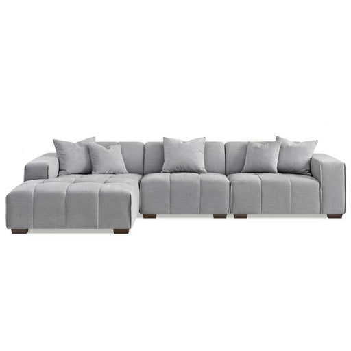 Leonard Modular Left Hand Corner Sofa - Cloudy Grey Boucle - The Furniture Mega Store 