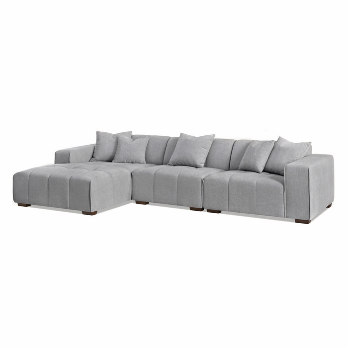 Leonard Modular Left Hand Corner Sofa - Cloudy Grey Boucle - The Furniture Mega Store 