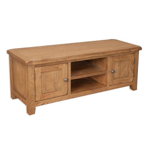 Wiltshire Country Oak Large TV Cabinet - 134cm - The Furniture Mega Store 