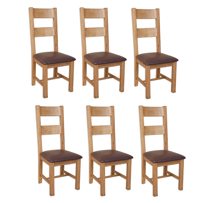 Wiltshire Country Oak Ladder Back Dining Chairs - The Furniture Mega Store 