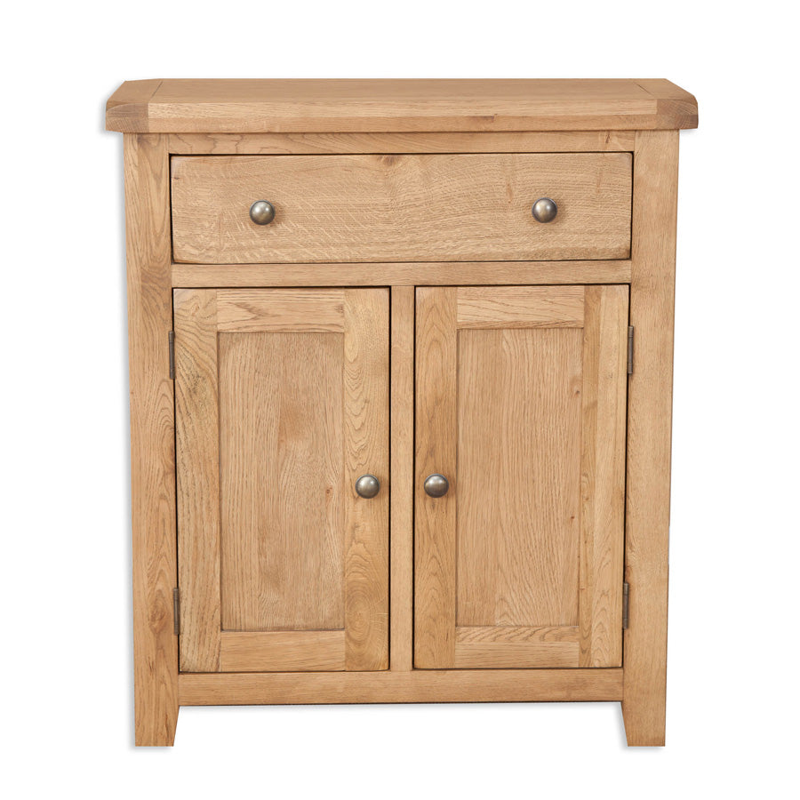 Wiltshire Country Oak 1 Drawer 2 Door Hall Cabinet - The Furniture Mega Store 