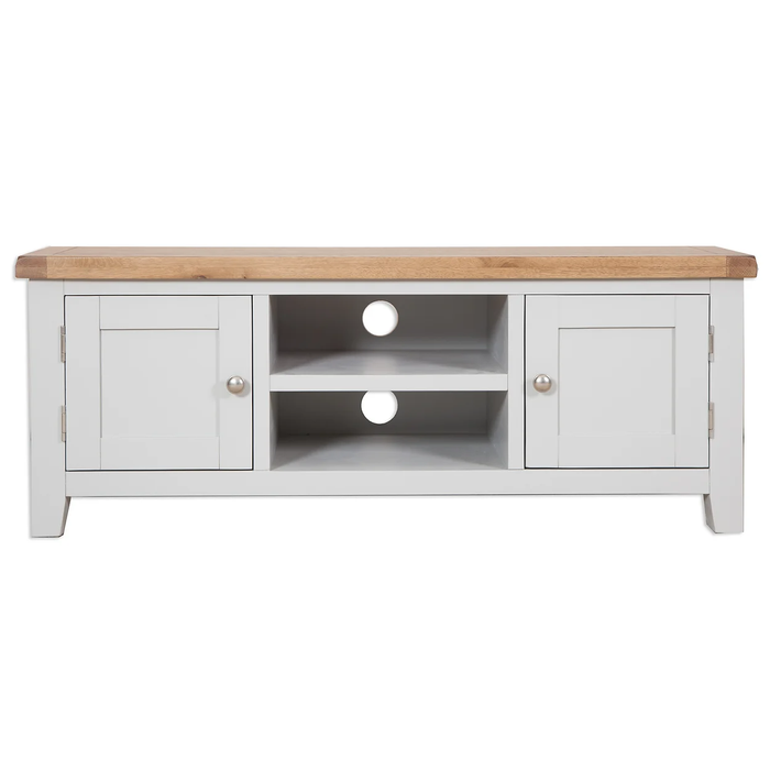 St.Ives French Grey & Oak Large TV Cabinet - The Furniture Mega Store 