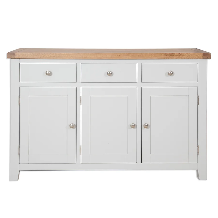 St.Ives French Grey & Oak 3 Door 3 Drawer Large Sideboard - The Furniture Mega Store 