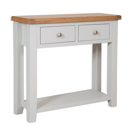 St.Ives French Grey & Oak 2 Drawer Console Table - The Furniture Mega Store 