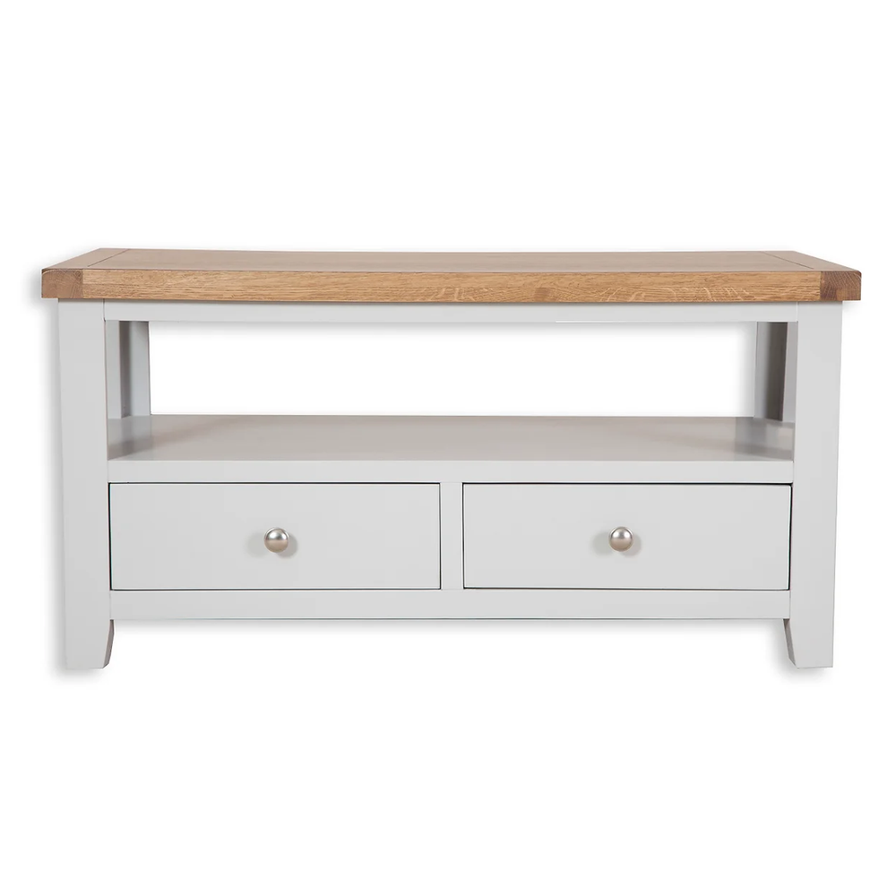 St.Ives French Grey & Oak 2 Drawer Coffee Table - The Furniture Mega Store 