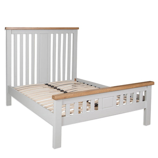 St.Ives French Grey & Oak Double Bedstead - The Furniture Mega Store 
