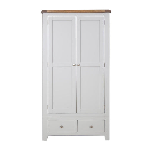 St.Ives French Grey & Oak 2 Door 2 Drawer Wardrobe - The Furniture Mega Store 