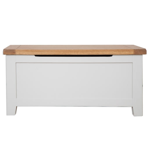 St.Ives French Grey & Oak Blanket Box - The Furniture Mega Store 