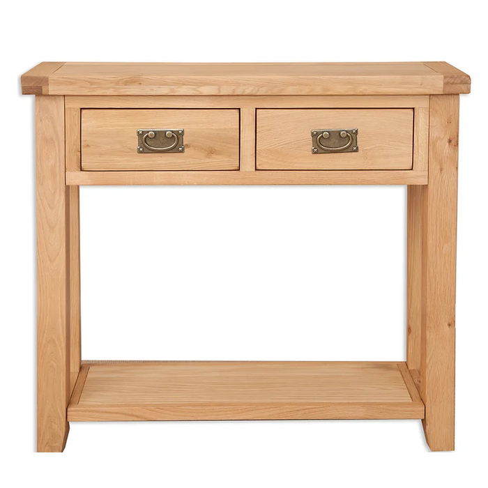 Wiltshire Natural Oak 2 Drawer Console Table - The Furniture Mega Store 