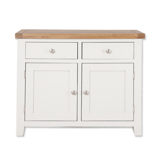 St.Ives White Painted & Oak 2 Door 2 Drawer Medium Sideboard - The Furniture Mega Store 