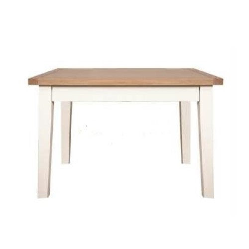 St.Ives White Painted & Oak 90 X 90 Square Dining Table - The Furniture Mega Store 