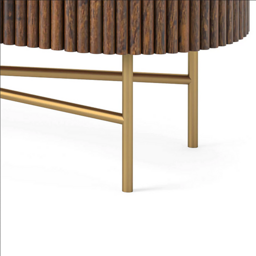 Milo Walnut Fluted Wood & Marble Console Table - 100cm - The Furniture Mega Store 