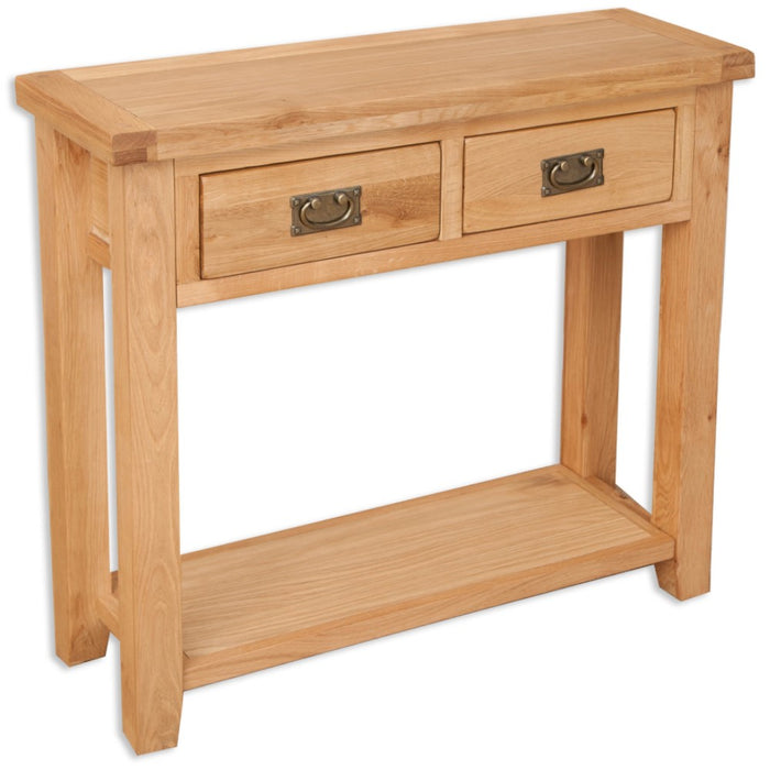 Wiltshire Natural Oak 2 Drawer Console Table - The Furniture Mega Store 