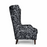 Noelle-Black Fabric Throne Wingback Accent Chair - Choice Of Legs - The Furniture Mega Store 