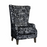 Noelle-Black Fabric Throne Wingback Accent Chair - Choice Of Legs - The Furniture Mega Store 