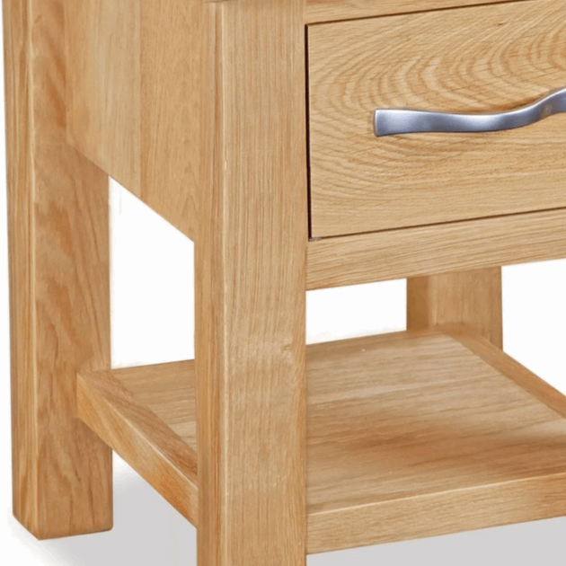 Bevel Natural Solid Oak 1 Drawer Lamp Table - The Furniture Mega Store 